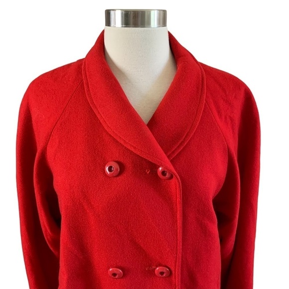 Vintage L.C. Mae California Red 100% Wool Swing Coat Made In The USA - Picture 4 of 8